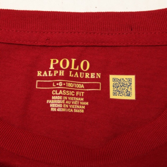 Polo Ralph Lauren Shirt Mens Large Red Crew Neck Long Sleeves Classic Fit * - Picture 6 of 12